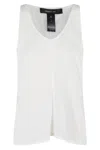 Federica Tosi White Crepe De Chine Sleeveless Top In White