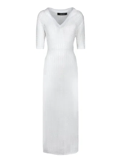 Federica Tosi White Mesh Long Dress