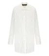 Federica Tosi Embroidered Fringe White Shirt With Leaf Motif In White