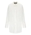 Federica Tosi Embroidered Fringe White Shirt With Leaf Motif In White