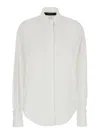 Federica Tosi White Shirt With Pointed Collar And Metallic Details On The Cuffs In Fabric Woman In White