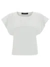FEDERICA TOSI WHITE TOP WITH CAP SLEEVES IN STRETCH COTTON WOMAN