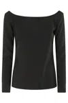 Federica Tosi Wide Boat Neck Top In Black