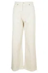 Federica Tosi Wide Cream-colored Trouser In Neutrals