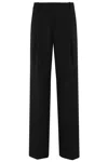 Federica Tosi Wide-leg Cady Pants In Black