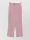 Federica Tosi Wide Leg Pleated Trousers With Belt Loops