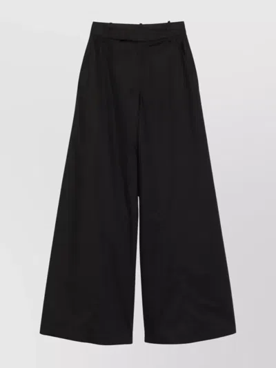 Federica Tosi Wide Leg Poplin Pants With Back And Side Pockets