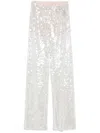 Federica Tosi Wide-leg Trousers With Shimmering Sequin Detailing In White
