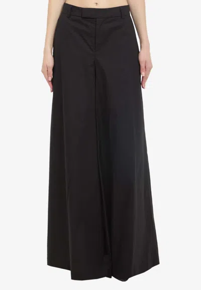 Federica Tosi Wide-leg Poplin Pants In Black