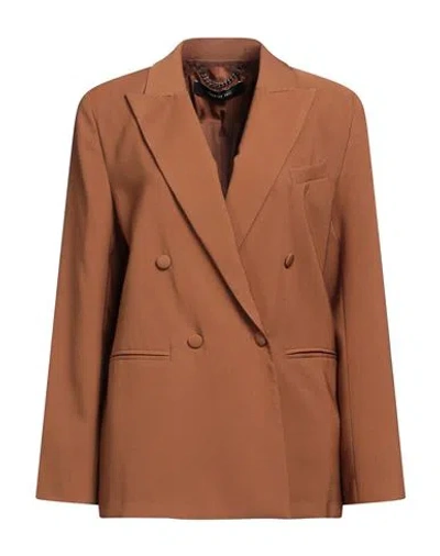 Federica Tosi Woman Blazer Brown Size 12 Viscose, Elastane