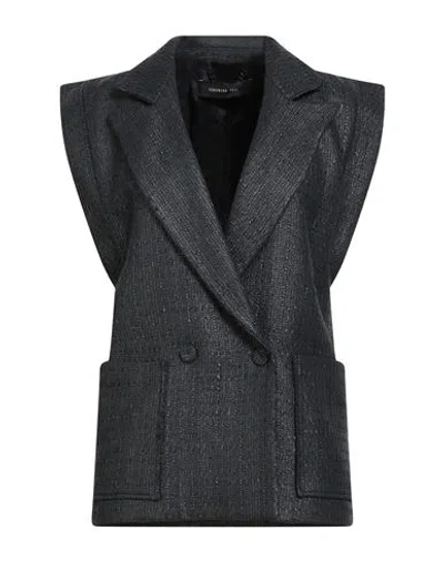 Federica Tosi Woman Blazer Charcoal Size 6 Cotton, Polyester In Gray