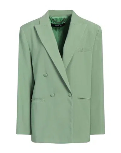 Federica Tosi Woman Blazer Green Size 8 Viscose, Elastane