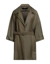 Federica Tosi Woman Blazer Military Green Size 10 Linen, Viscose
