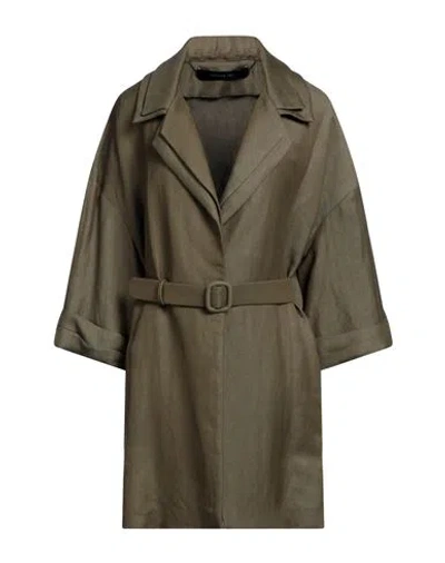 Federica Tosi Woman Blazer Military Green Size 10 Linen, Viscose