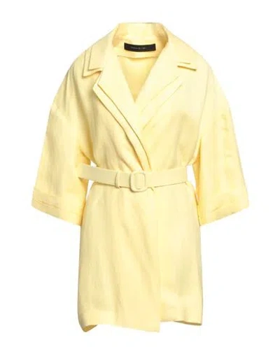 Federica Tosi Woman Blazer Pastel Yellow Size 4 Linen, Viscose
