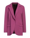 Federica Tosi Woman Blazer Purple Size 8 Polyester, Virgin Wool, Elastane, Acetate, Viscose In Purple