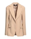 Federica Tosi Woman Blazer Sand Size 12 Acetate, Viscose In Beige