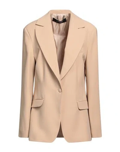 Federica Tosi Woman Blazer Sand Size 12 Acetate, Viscose In Beige