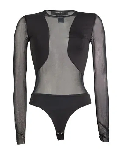 Federica Tosi Woman Bodysuit Black Size 6 Polyamide, Elastane
