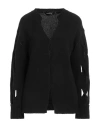 Federica Tosi Woman Cardigan Black Size 2 Wool, Cashmere