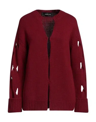 Federica Tosi Woman Cardigan Burgundy Size 4 Wool, Cashmere In Red