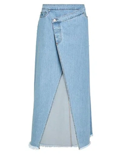 Federica Tosi Woman Denim Skirt Blue Size 26 Cotton