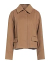 Federica Tosi Woman Jacket Camel Size 8 Virgin Wool, Cashmere In Beige