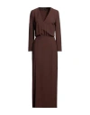 Federica Tosi Woman Maxi Dress Brown Size 4 Polyester In Brown