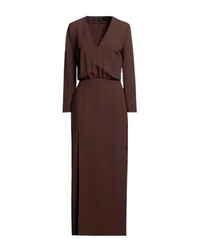 Federica Tosi Woman Maxi Dress Brown Size 4 Acetate, Viscose In Burgundy