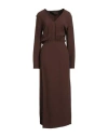 Federica Tosi Woman Maxi Dress Brown Size 4 Polyester In Brown