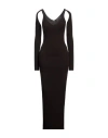 Federica Tosi Woman Maxi Dress Dark Brown Size 4 Wool, Cashmere In Brown