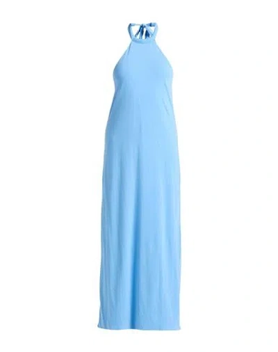 Federica Tosi Woman Maxi Dress Pastel Blue Size 4 Viscose, Elastane