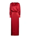 Federica Tosi Woman Maxi Dress Red Size 6 Acetate, Silk In Red