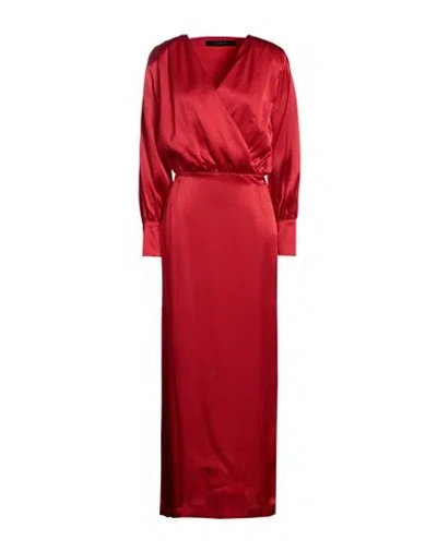 Federica Tosi Woman Maxi Dress Red Size 6 Acetate, Silk