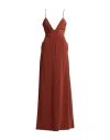 Federica Tosi Woman Maxi Dress Rust Size 4 Viscose, Elastane In Red