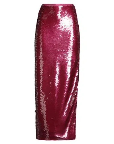 Federica Tosi Woman Maxi Skirt Garnet Size 8 Polyester, Elastane In Burgundy