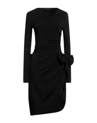 Federica Tosi Woman Midi Dress Black Size 4 Acetate, Polyamide, Elastane