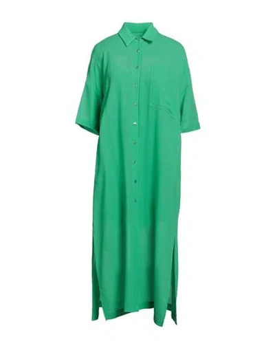 Federica Tosi Woman Midi Dress Green Size 8 Wool