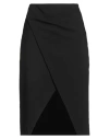 Federica Tosi Woman Midi Skirt Black Size 8 Viscose, Wool, Elastane In Black