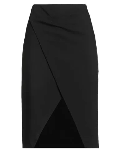 Federica Tosi Woman Midi Skirt Black Size 8 Viscose, Wool, Elastane