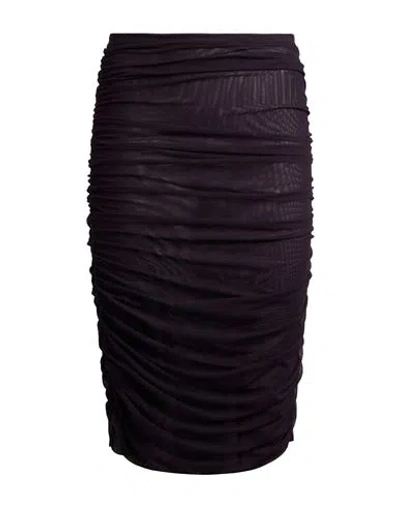 Federica Tosi Woman Midi Skirt Dark Purple Size 2 Polyamide, Elastane In Brown