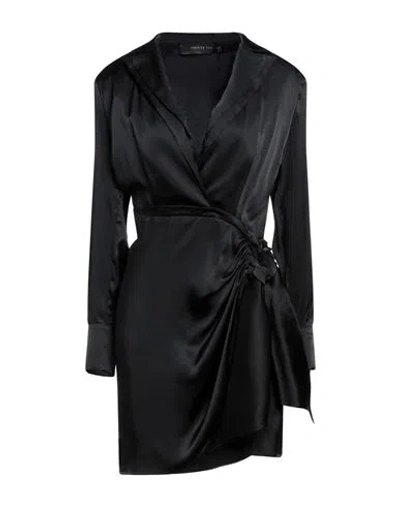 Federica Tosi Woman Mini Dress Black Size 6 Acetate, Silk