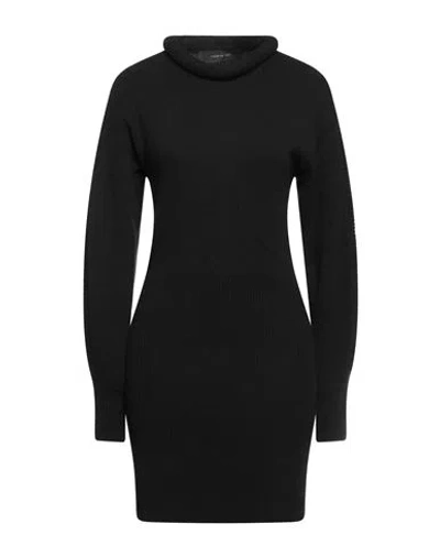 Federica Tosi Woman Mini Dress Black Size 6 Virgin Wool, Cashmere