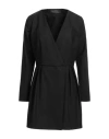 Federica Tosi Woman Mini Dress Black Size 8 Polyester, Virgin Wool, Elastane