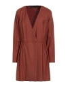 Federica Tosi Woman Mini Dress Brown Size 8 Polyester, Virgin Wool, Elastane