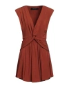 Federica Tosi Woman Mini Dress Chocolate Brown Size 12 Viscose, Elastane In Brown