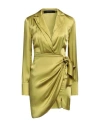 Federica Tosi Woman Mini Dress Lime Green Size 6 Acetate, Silk In Green