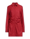 Federica Tosi Woman Mini Dress Red Size 4 Polyester, Virgin Wool, Elastane In Red