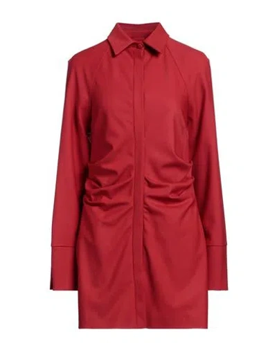 Federica Tosi Woman Mini Dress Red Size 4 Polyester, Virgin Wool, Elastane