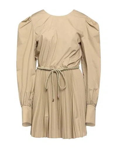 Federica Tosi Woman Mini Dress Sand Size 4 Polyester, Cotton In Beige